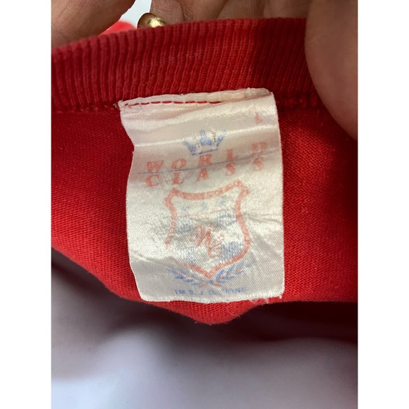 Vintage World Class Dad T Shirt Size Large Red Single Stitched USA - Picture 13 of 13